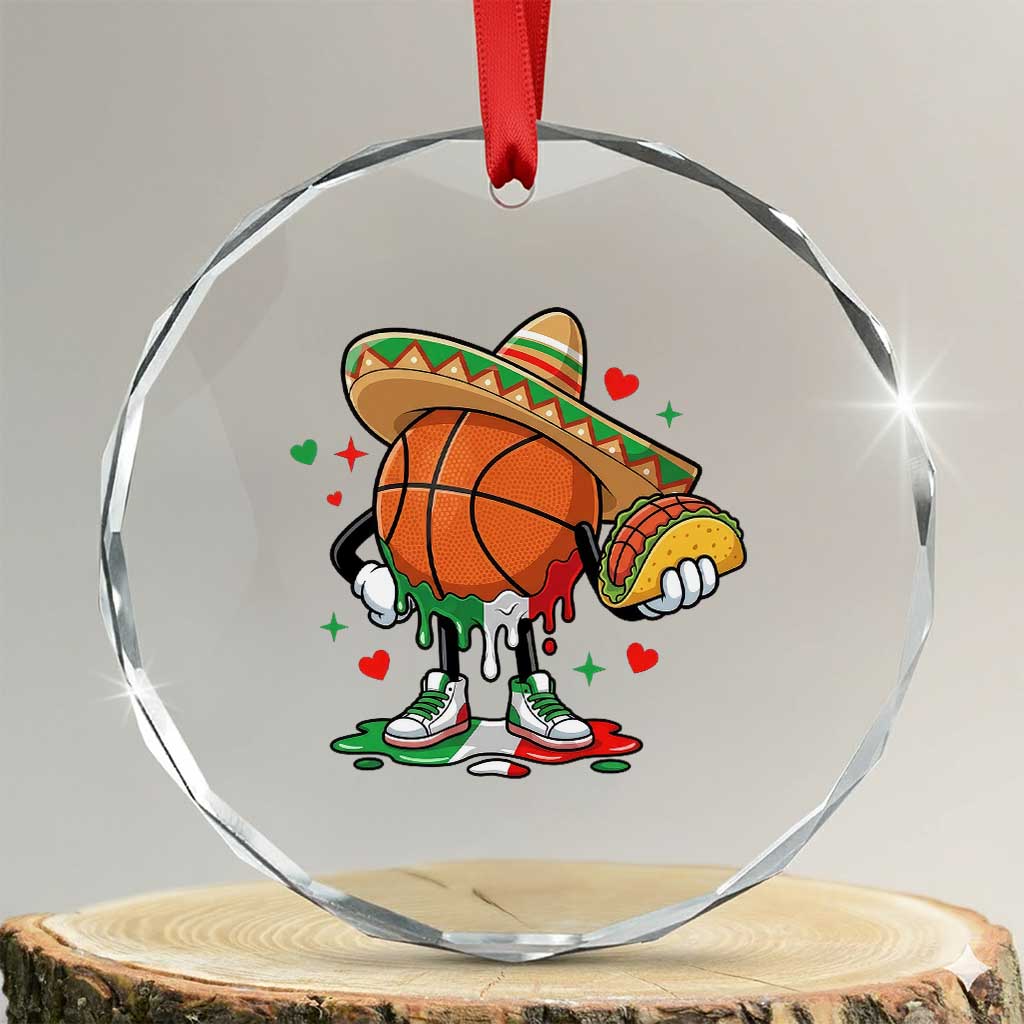Funny Cinco De Mayo Basketball Crystal Glass Ornament Mexican Fiesta Party TS12 Transparent Glass 3'' Circle Print Your Wear