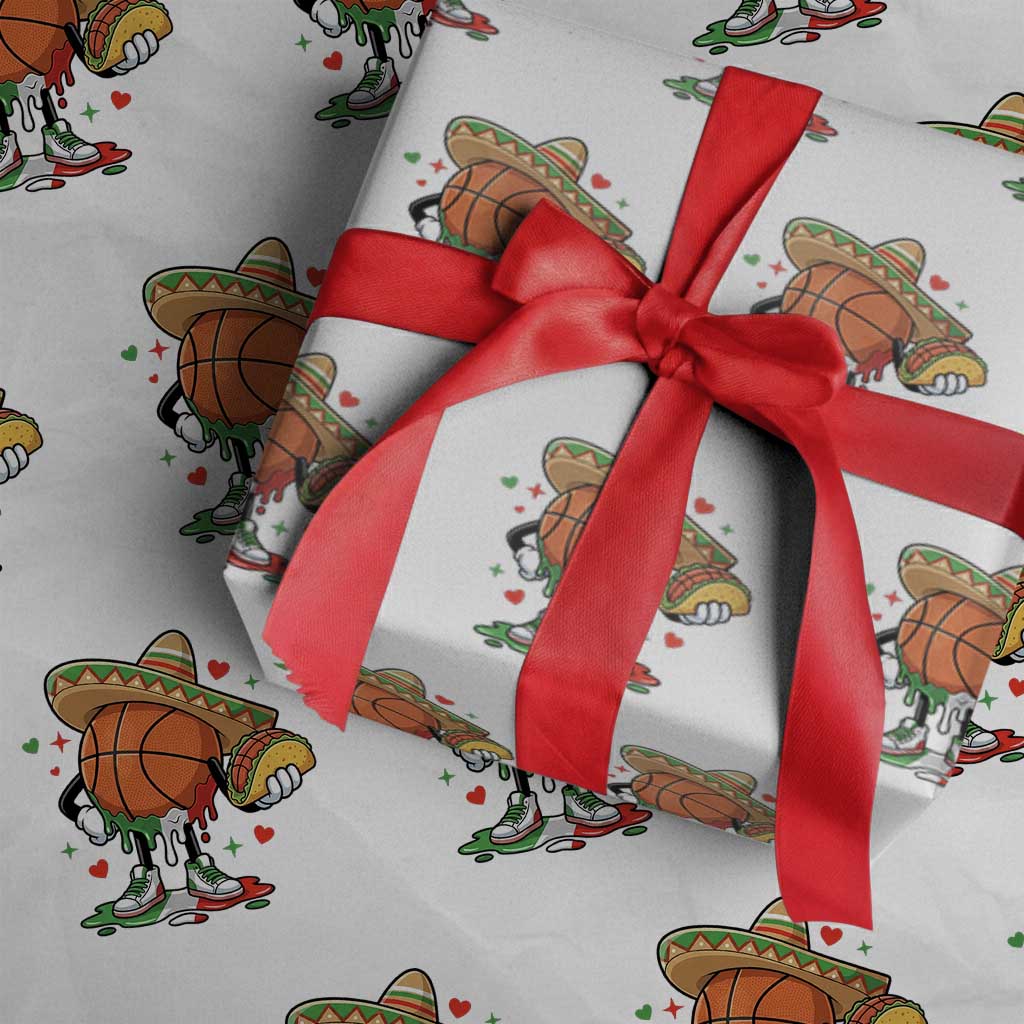 Funny Cinco De Mayo Basketball Wrapping Paper Roll Mexican Fiesta Party TS12 White Print Your Wear