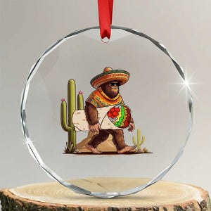 Funny Cinco De Mayo Bigfoot Burrito Lover Gift Crystal Glass Ornament TS12 Transparent Glass 3'' Circle Print Your Wear