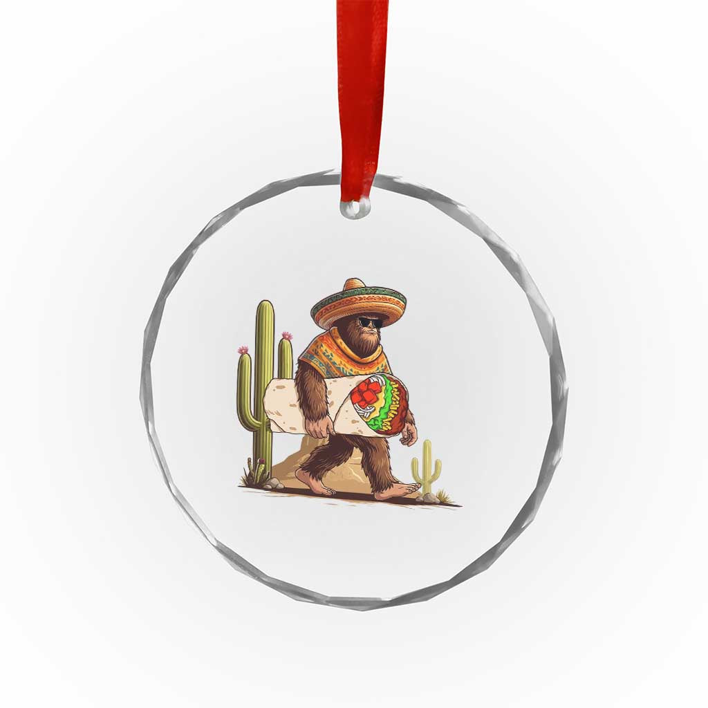 Funny Cinco De Mayo Bigfoot Burrito Lover Gift Crystal Glass Ornament TS12 Print Your Wear