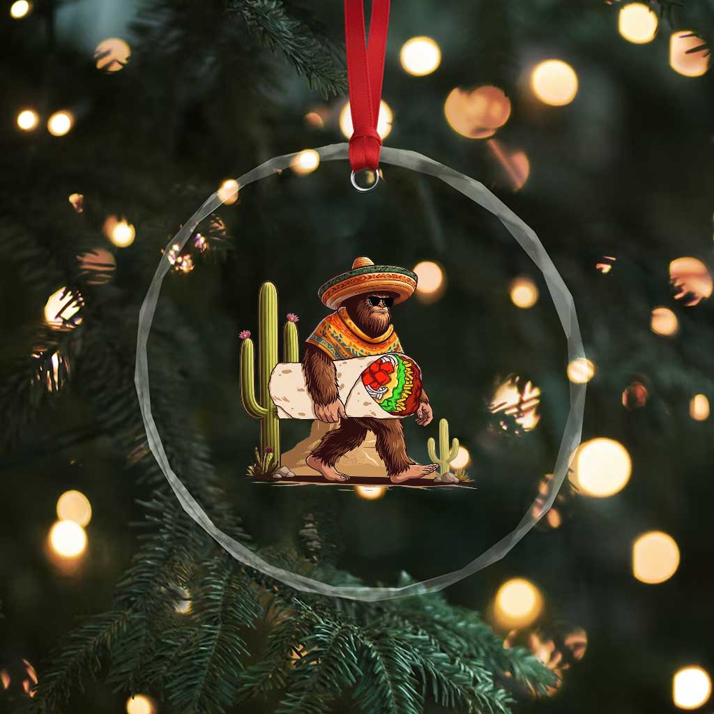 Funny Cinco De Mayo Bigfoot Burrito Lover Gift Crystal Glass Ornament TS12 Print Your Wear