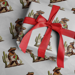 Funny Cinco De Mayo Bigfoot Burrito Lover Gift Wrapping Paper Roll TS12 White Print Your Wear