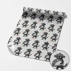 Funny Cinco De Mayo Black Cat With Taco Wrapping Paper Roll Mexican Food Gift TS12 Christmas Plaid Print Your Wear