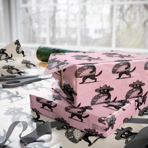Funny Cinco De Mayo Black Cat With Taco Wrapping Paper Roll Mexican Food Gift TS12 Light Pink Print Your Wear