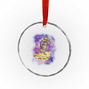 Funny Cinco De Mayo Cat Crystal Glass Ornament Astronaut Kitten Flying A Taco TS12 Print Your Wear