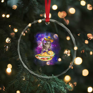 Funny Cinco De Mayo Cat Crystal Glass Ornament Astronaut Kitten Flying A Taco TS12 Print Your Wear