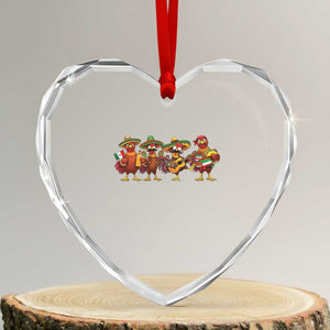 Funny Cinco De Mayo Chicken Squad Heart Crystal Glass Ornament Mexican Party Celebration Gift TS12 Transparent Glass 3'' Heart Print Your Wear
