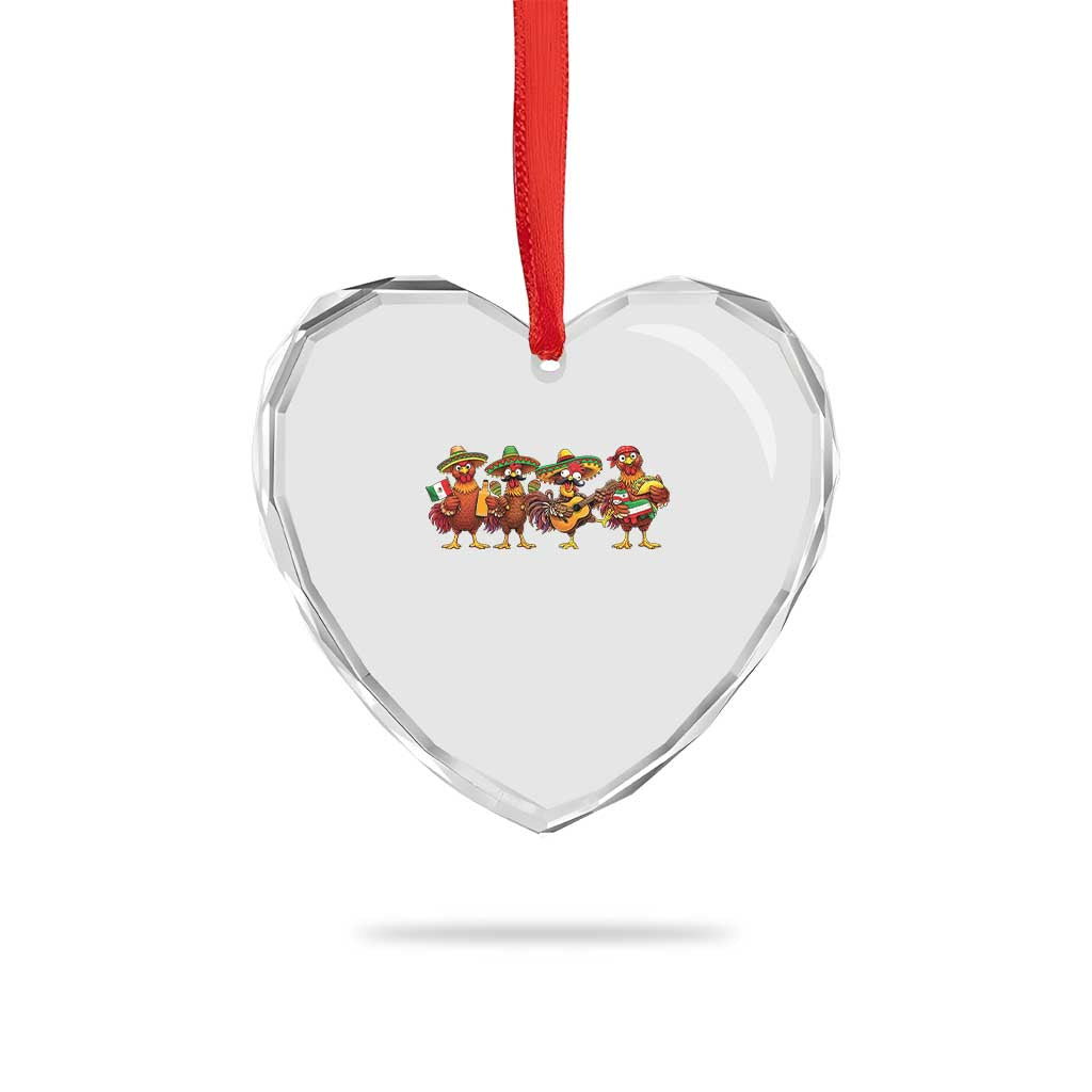 Funny Cinco De Mayo Chicken Squad Heart Crystal Glass Ornament Mexican Party Celebration Gift TS12 Print Your Wear
