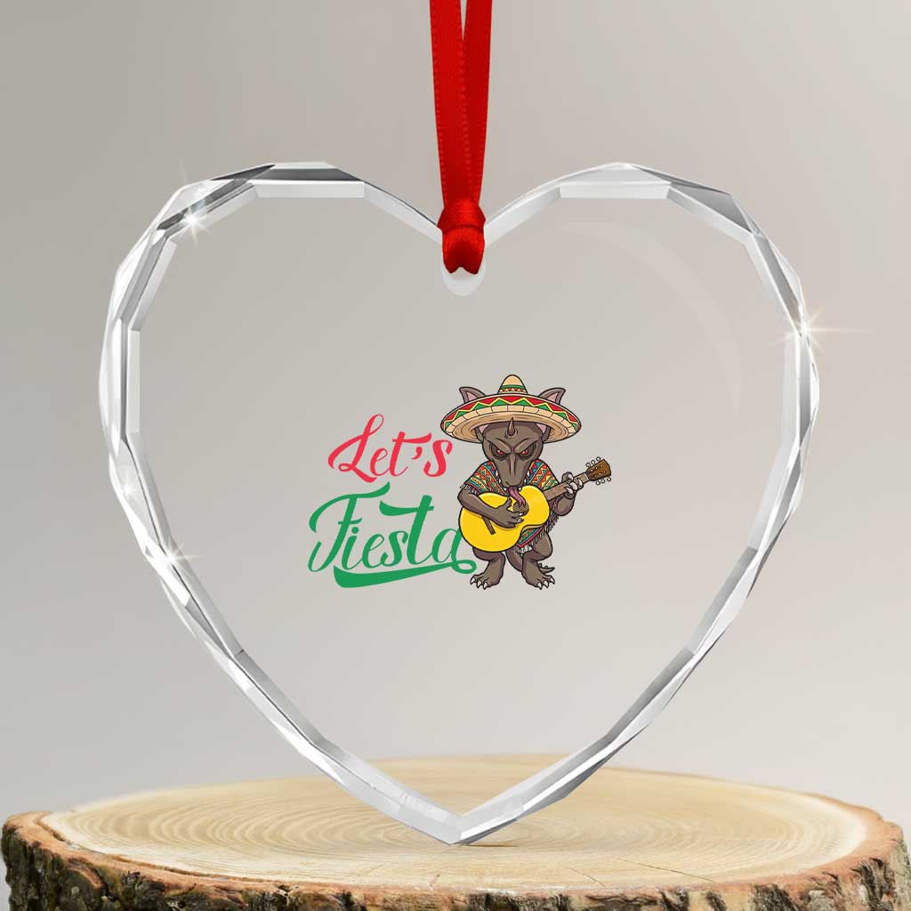 Funny Cinco De Mayo Chupacabra Heart Crystal Glass Ornament Lets Fiesta TS12 Transparent Glass 3'' Heart Print Your Wear