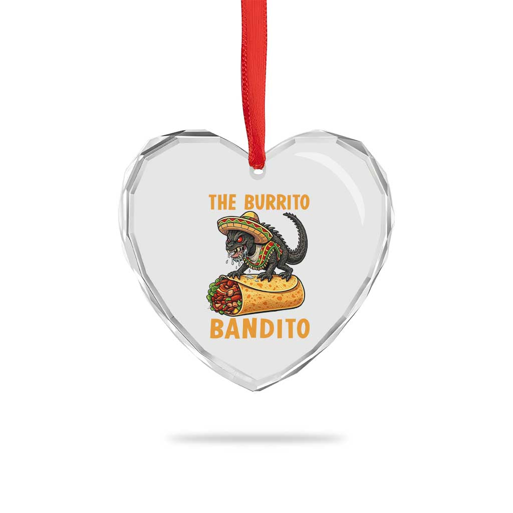Funny Cinco De Mayo Chupacabra Heart Crystal Glass Ornament The Burrito Bandito TS12 Print Your Wear