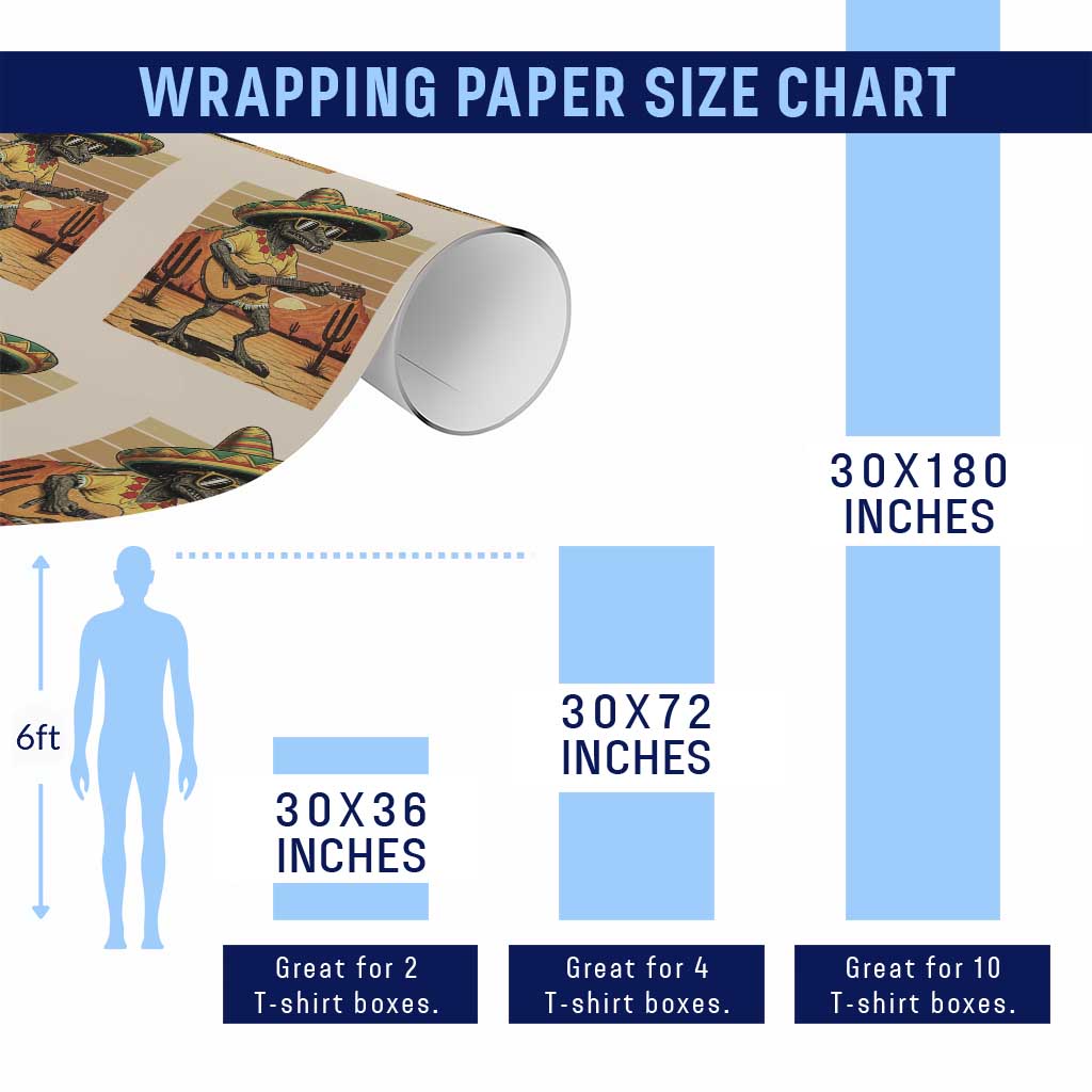 Funny Cinco De Mayo Chupacabra Wrapping Paper Roll Guitar Fiesta Gift TS12 Print Your Wear