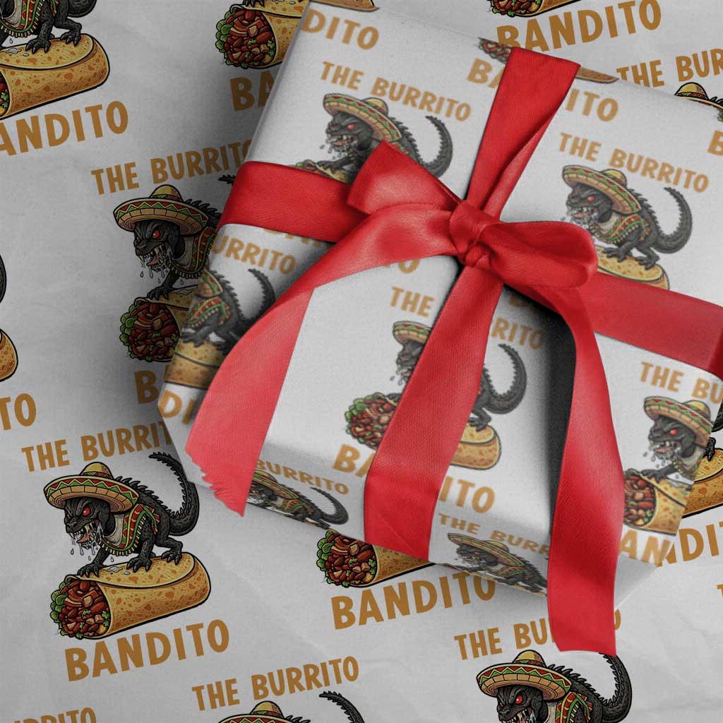 Funny Cinco De Mayo Chupacabra Wrapping Paper Roll The Burrito Bandito TS12 White Print Your Wear