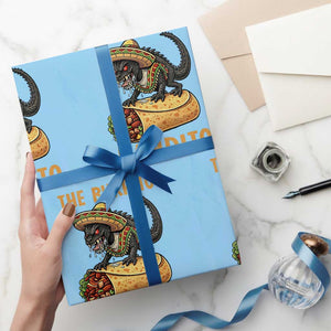 Funny Cinco De Mayo Chupacabra Wrapping Paper Roll The Burrito Bandito TS12 Light Blue Print Your Wear