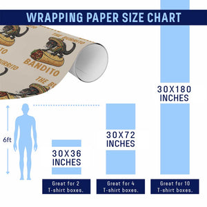 Funny Cinco De Mayo Chupacabra Wrapping Paper Roll The Burrito Bandito TS12 Print Your Wear