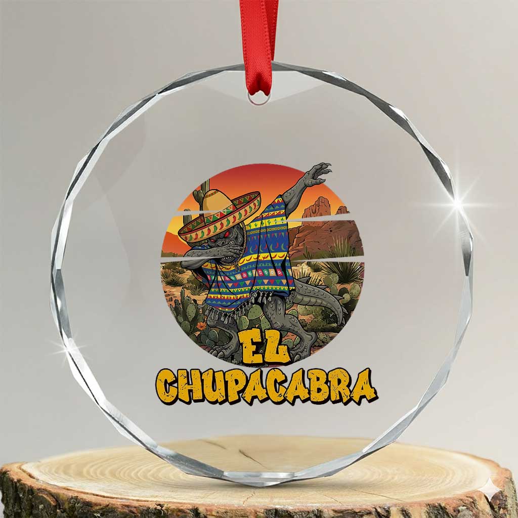 Funny Cinco De Mayo Cryptid Lover Gift Crystal Glass Ornament El Squatcho Dabbing TS12 Transparent Glass 3'' Circle Print Your Wear