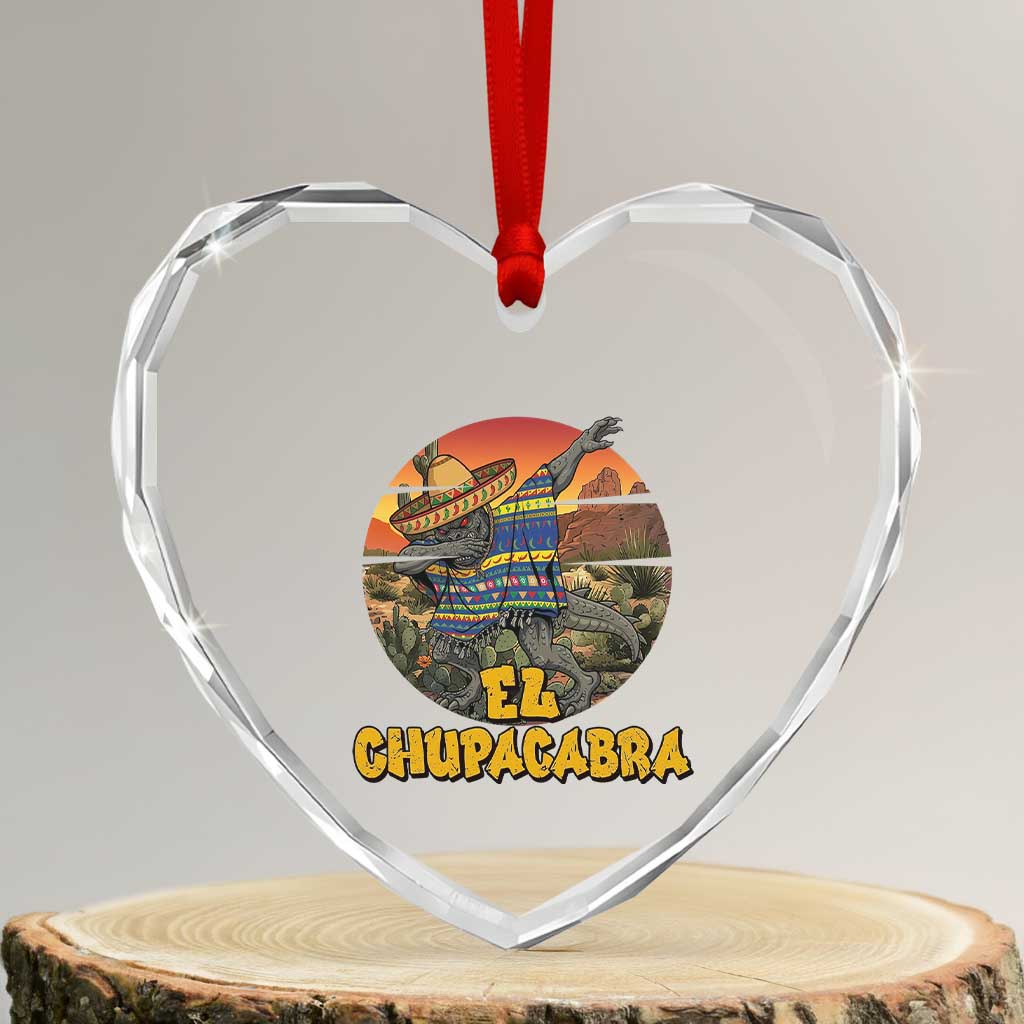 Funny Cinco De Mayo Cryptid Lover Gift Heart Crystal Glass Ornament El Squatcho Dabbing TS12 Transparent Glass 3'' Heart Print Your Wear