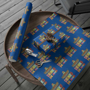 Funny Cinco De Mayo Day Drinking Fiesta Party Wrapping Paper Roll Drinko De Mayo TS12 Blue Print Your Wear