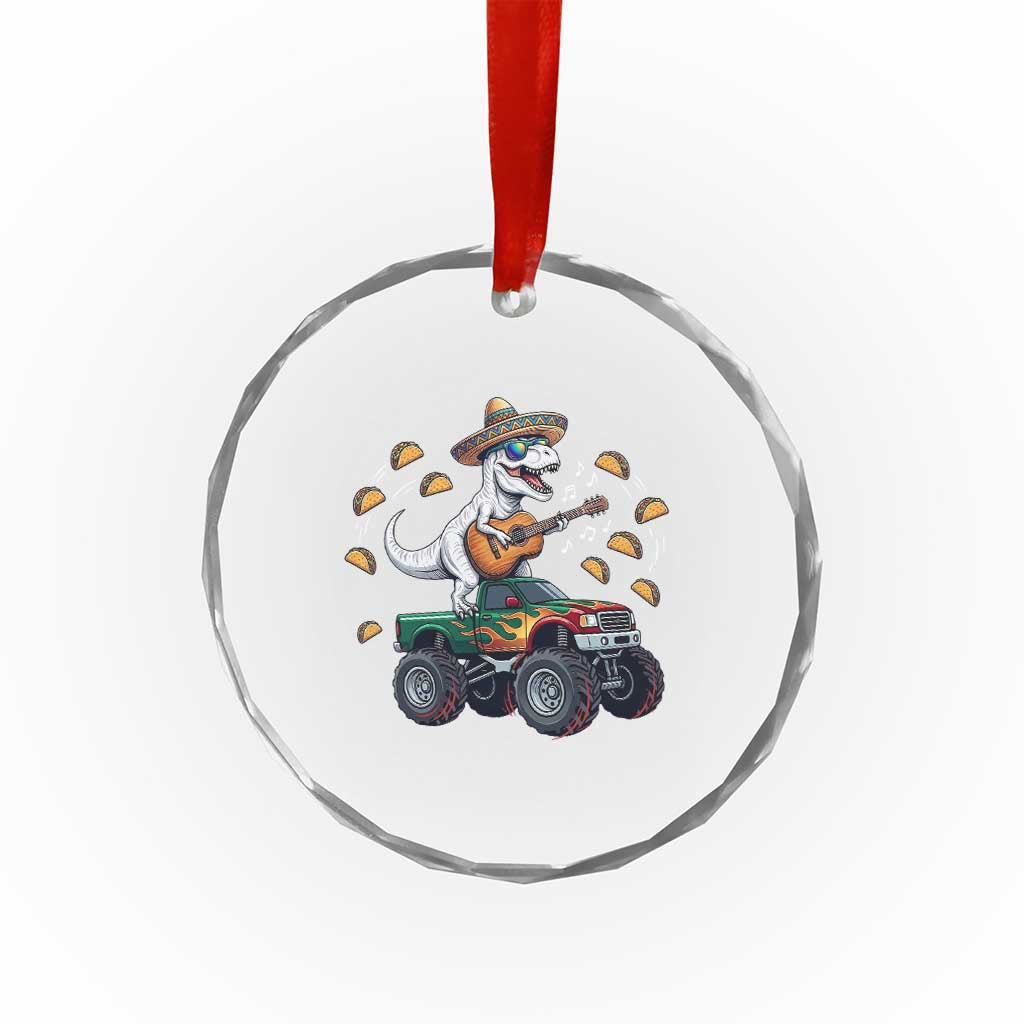 Funny Cinco De Mayo Dinosaur Monster Truck Crystal Glass Ornament Taco Lover Gift TS12 Print Your Wear