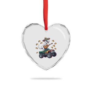 Funny Cinco De Mayo Dinosaur Monster Truck Heart Crystal Glass Ornament Taco Lover Gift TS12 Print Your Wear