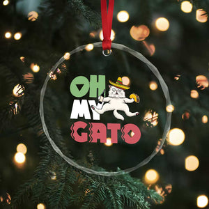 Funny Cinco De Mayo Drunk Cat Crystal Glass Ornament Oh My Gato TS12 Print Your Wear
