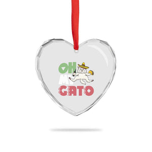 Funny Cinco De Mayo Drunk Cat Heart Crystal Glass Ornament Oh My Gato TS12 Print Your Wear