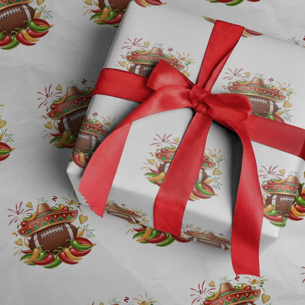 Funny Cinco De Mayo Football Wrapping Paper Roll Mexican Fiesta Party TS12 White Print Your Wear