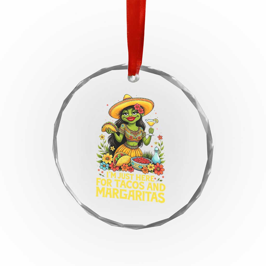 Funny Cinco De Mayo Frog Crystal Glass Ornament Just Here For Tacos And Margaritas TS12 Print Your Wear