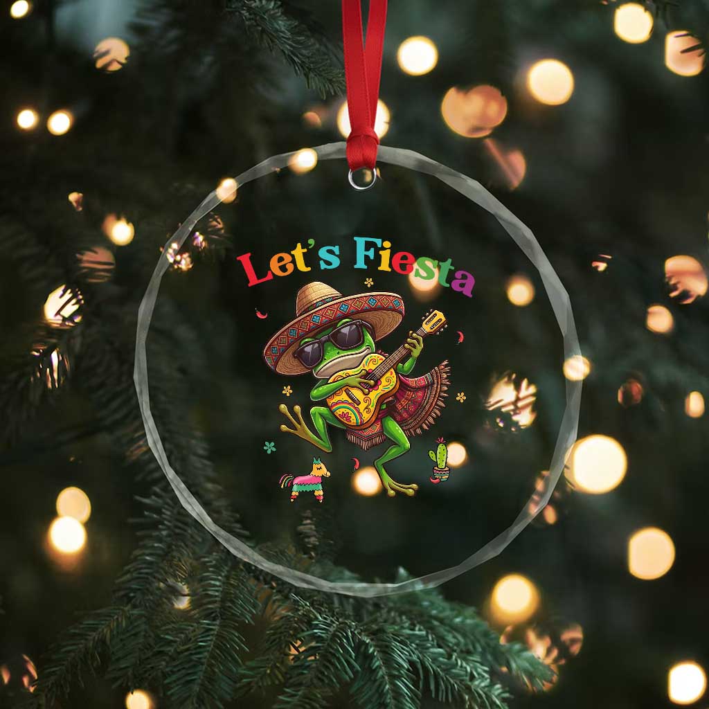 Funny Cinco De Mayo Frog Playing Guitar Crystal Glass Ornament Lets Fiesta TS12 Print Your Wear