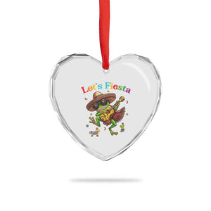 Funny Cinco De Mayo Frog Playing Guitar Heart Crystal Glass Ornament Lets Fiesta TS12 Print Your Wear