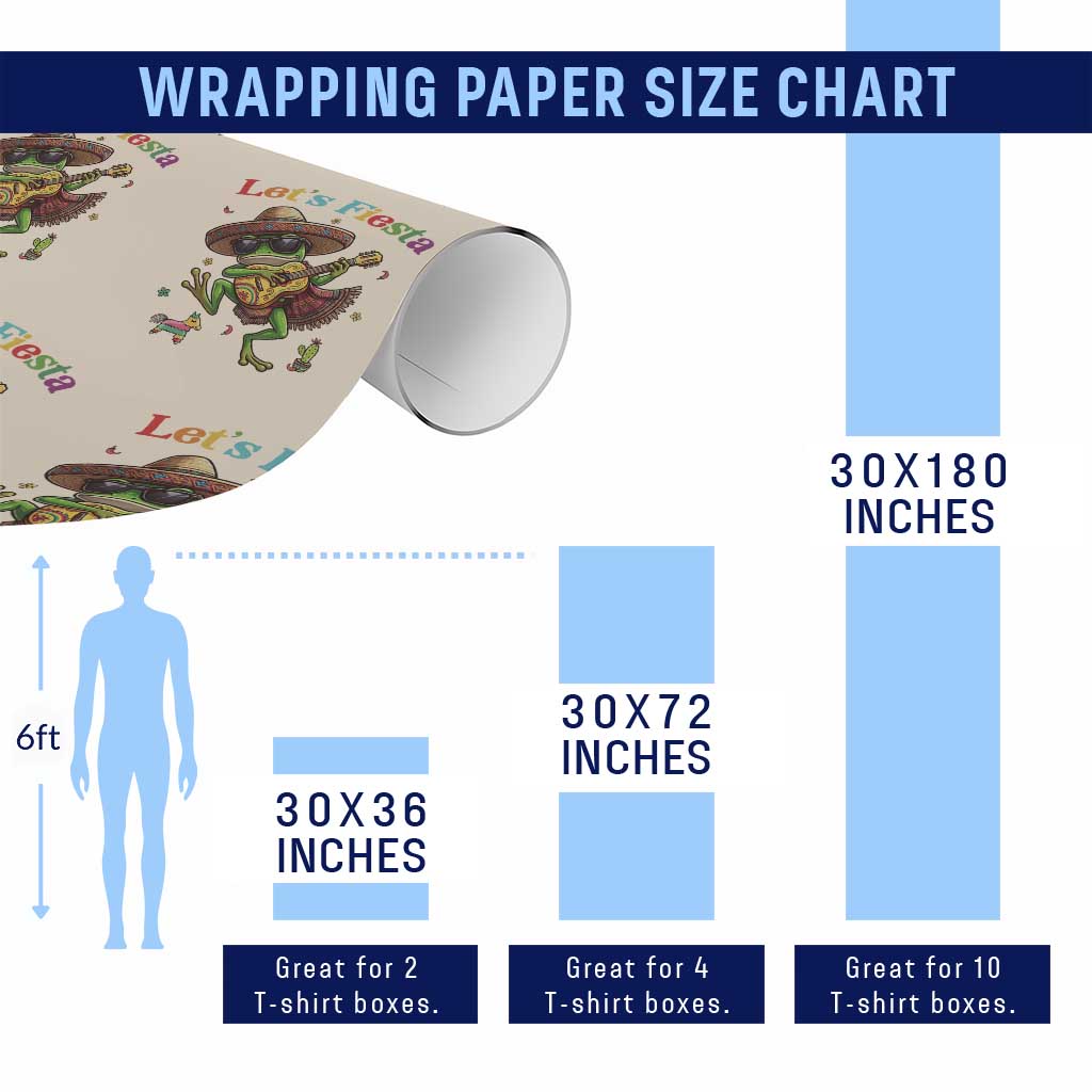 Funny Cinco De Mayo Frog Playing Guitar Wrapping Paper Roll Lets Fiesta TS12 Print Your Wear