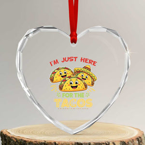 Funny Cinco De Mayo Just Here For The Tacos Heart Crystal Glass Ornament Taco Lover Gift TS12 Transparent Glass 3'' Heart Print Your Wear