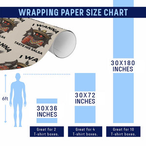 Funny Cinco De Mayo Mothman Wrapping Paper Roll I Wanna Taste His Salsa TS12 Print Your Wear