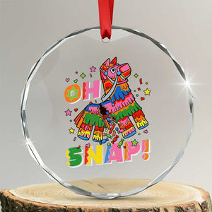 Funny Cinco De Mayo Pinata Candy Party Crystal Glass Ornament Oh Snap TS12 Transparent Glass 3'' Circle Print Your Wear