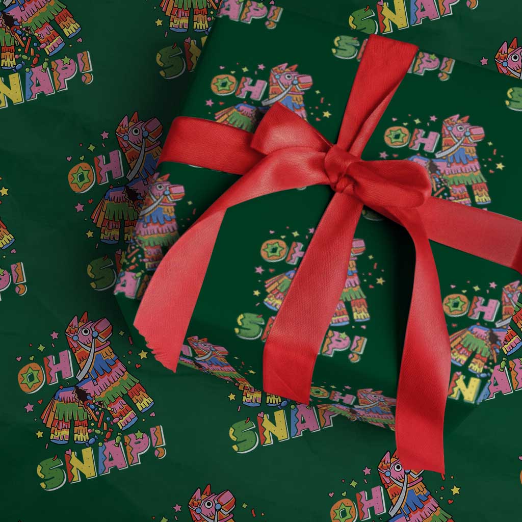 Funny Cinco De Mayo Pinata Candy Party Wrapping Paper Roll Oh Snap TS12 Green Print Your Wear