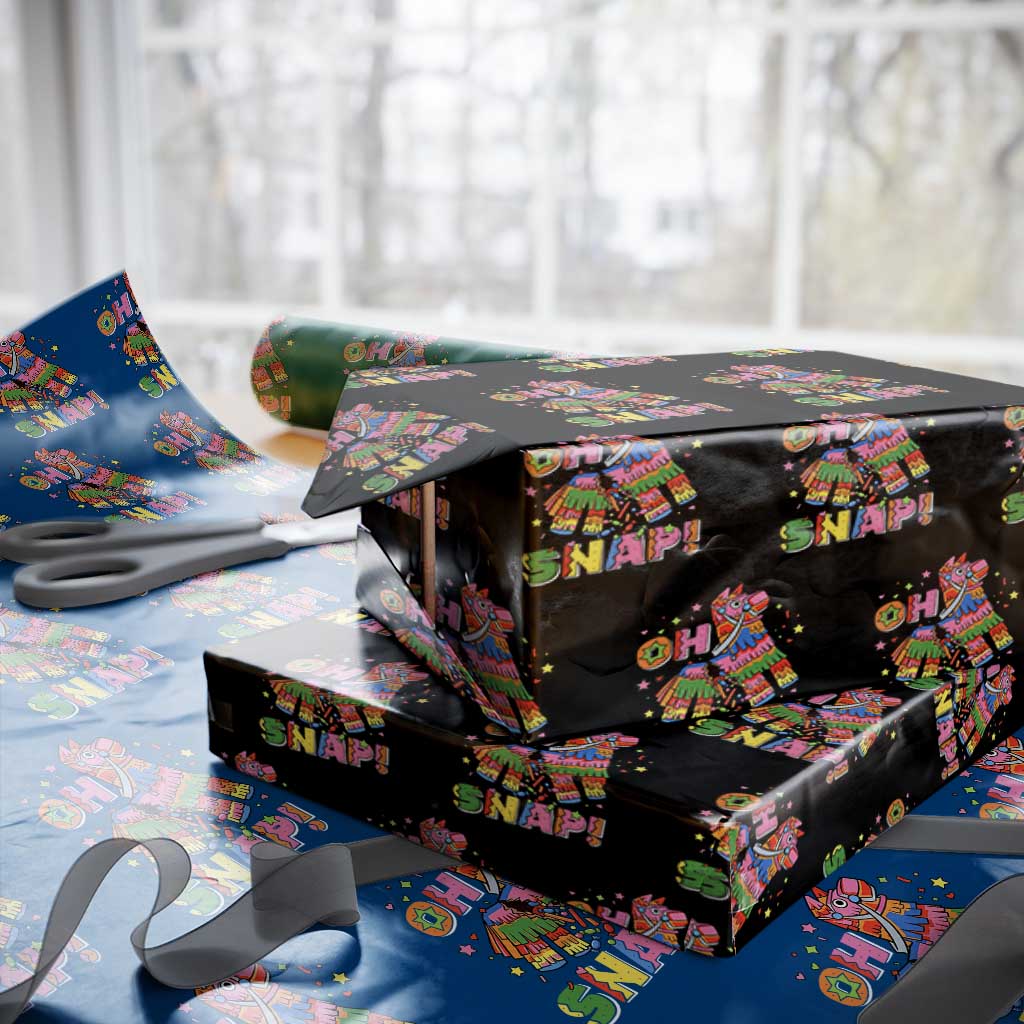 Funny Cinco De Mayo Pinata Candy Party Wrapping Paper Roll Oh Snap TS12 Black Print Your Wear