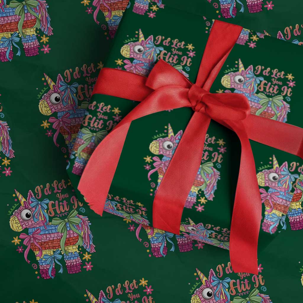 Funny Cinco De Mayo Pinata Wrapping Paper Roll Id Let You Hit It TS12 Green Print Your Wear