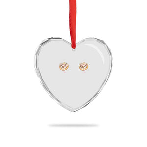 Funny Cinnamon Roll Heart Crystal Glass Ornament Double Bakery Meme TS14 Print Your Wear