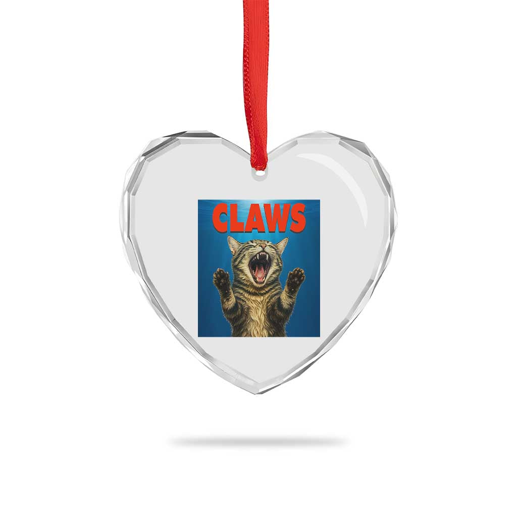 Funny Claws Cat Heart Crystal Glass Ornament Horror Movie Parody TS12 Print Your Wear