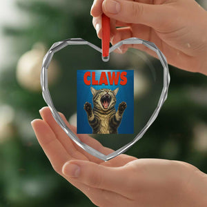 Funny Claws Cat Heart Crystal Glass Ornament Horror Movie Parody TS12 Print Your Wear