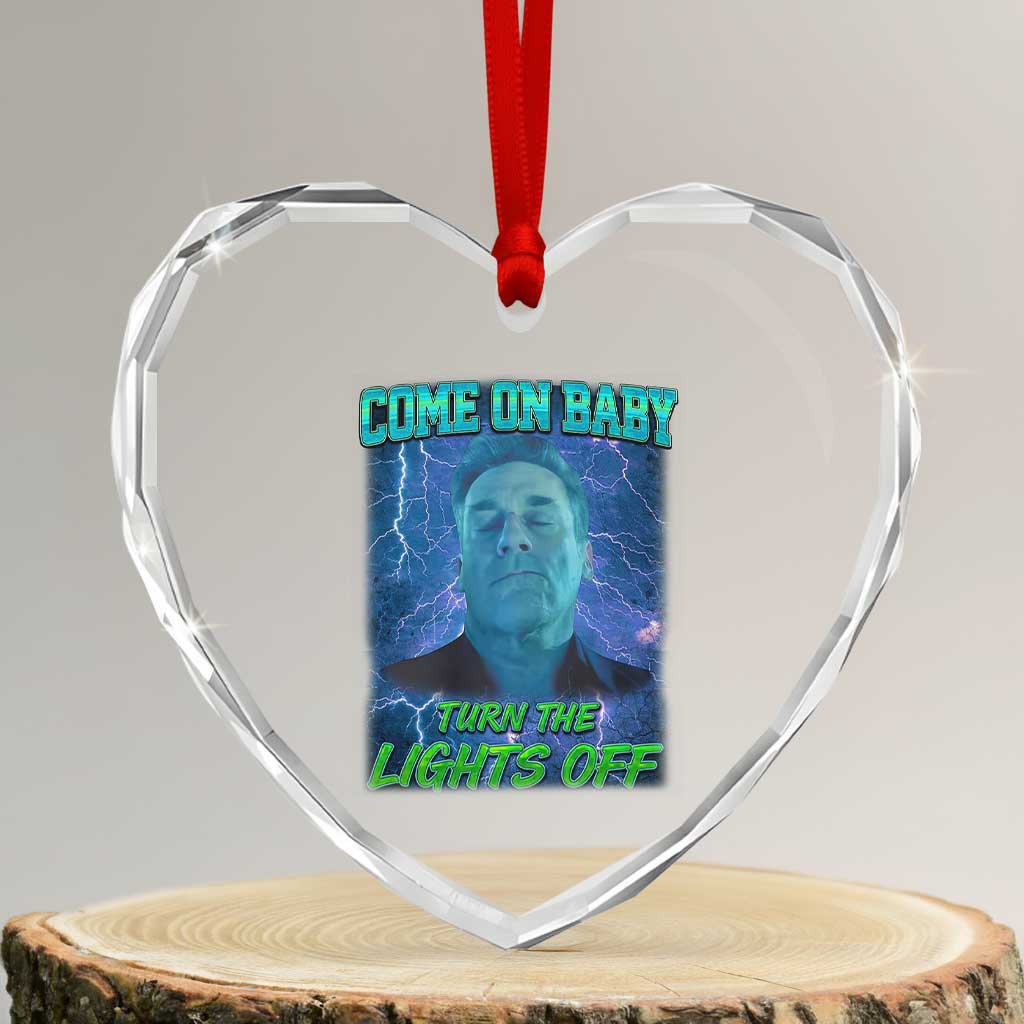 Funny Come On Baby Turn The Lights Off Heart Crystal Glass Ornament Dance Club Meme TS11 Transparent Glass 3'' Heart Print Your Wear
