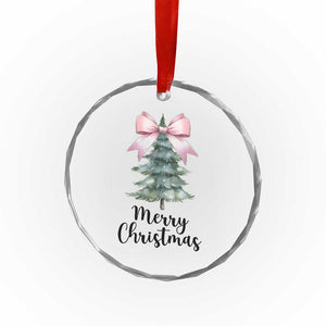 Funny Coquette Merry Xmas Crystal Glass Ornament Pink Bow Xmas Tree TS11 Print Your Wear