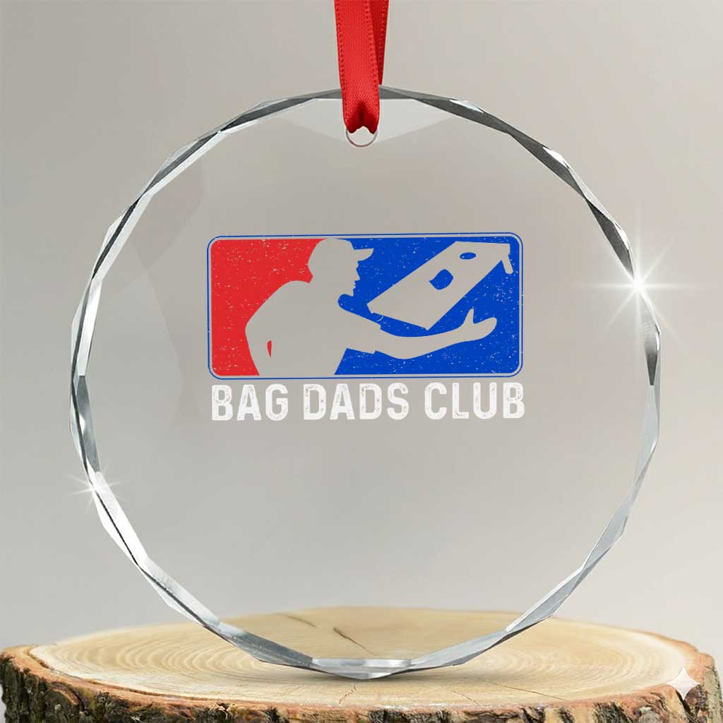 Funny Cornhole Bag Dads Club Crystal Glass Ornament TS10 Transparent Glass 3'' Circle Print Your Wear