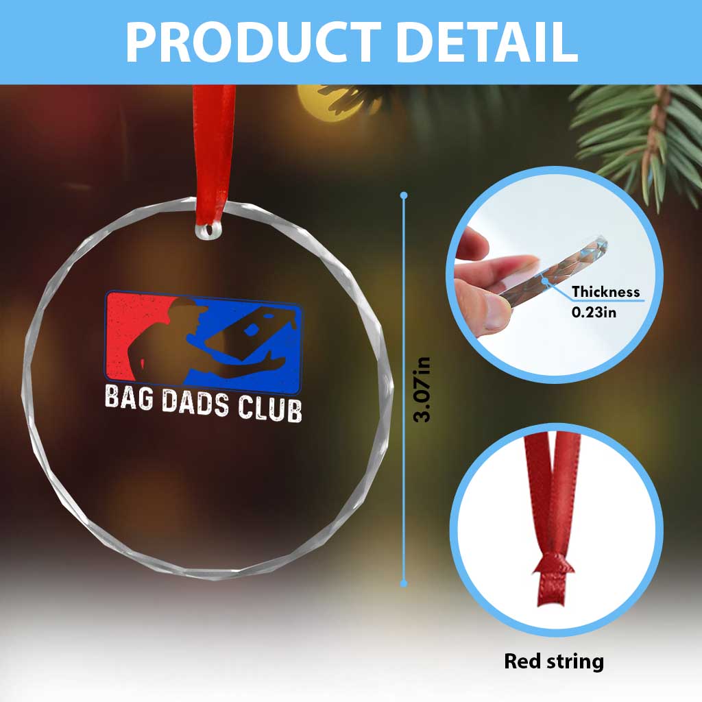 Funny Cornhole Bag Dads Club Crystal Glass Ornament TS10 Print Your Wear