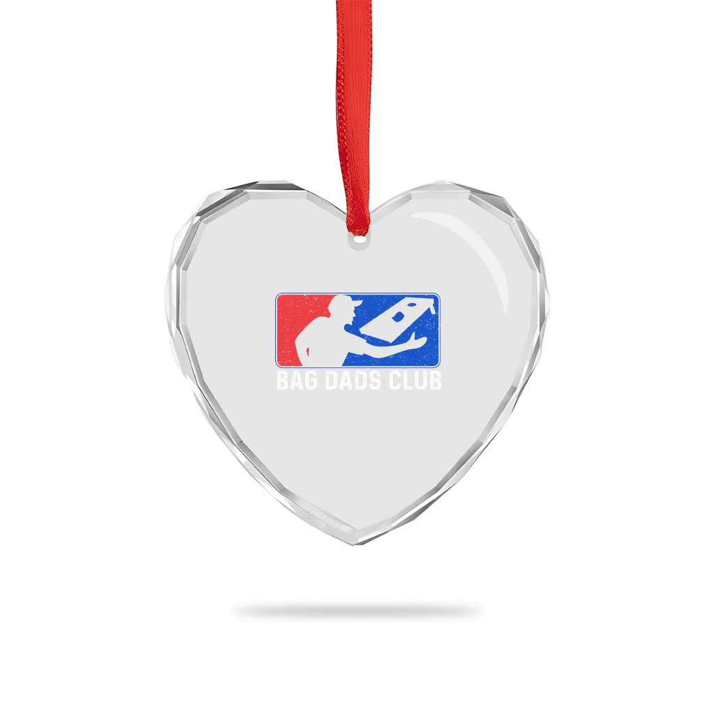 Funny Cornhole Bag Dads Club Heart Crystal Glass Ornament TS10 Print Your Wear