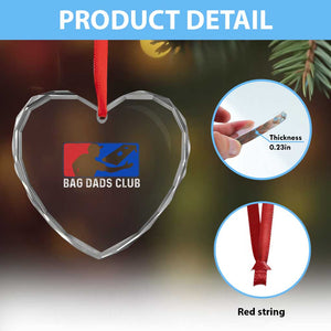 Funny Cornhole Bag Dads Club Heart Crystal Glass Ornament TS10 Print Your Wear