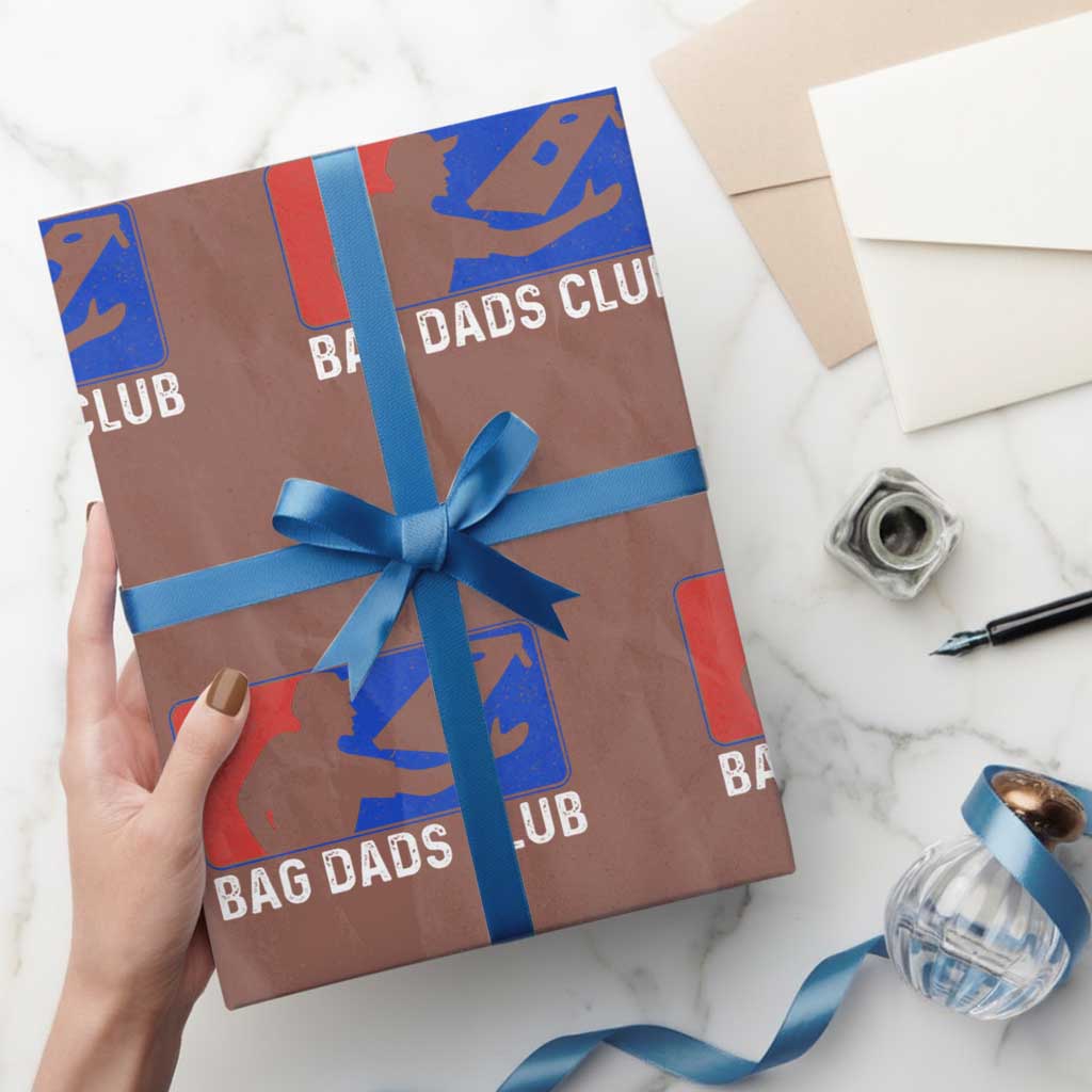 Funny Cornhole Bag Dads Club Wrapping Paper Roll TS10 Mocha Print Your Wear