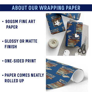 Funny Cornhole Player Wrapping Paper Roll Retro Why I Lose Game Day Bean Bag Toss Game TS10 Print Your Wear