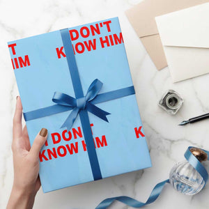 Funny Couple Matching Wrapping Paper Roll I Don't Know Him Couples She's My Soulmate TS10 Light Blue Print Your Wear