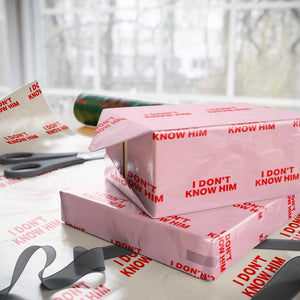 Funny Couple Matching Wrapping Paper Roll I Don't Know Him Couples She's My Soulmate TS10 Light Pink Print Your Wear