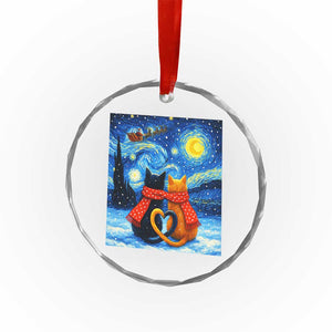 Funny Couples Christmas Crystal Glass Ornament Cats Lover Starry Night TS14 Print Your Wear